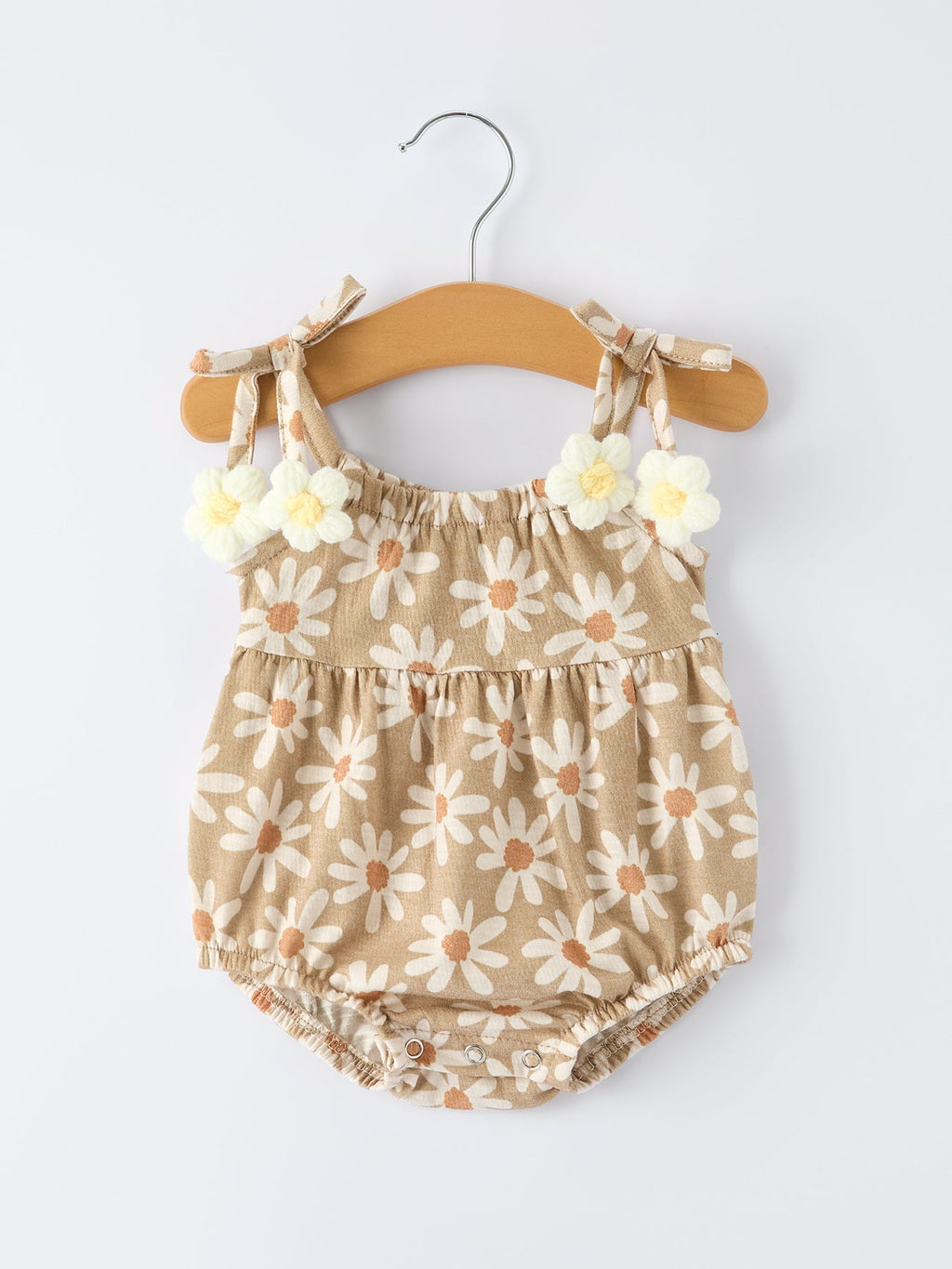 Floral Daisy Baby Girl Spaghetti Strap Romper