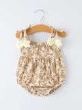 Floral Daisy Baby Girl Spaghetti Strap Romper