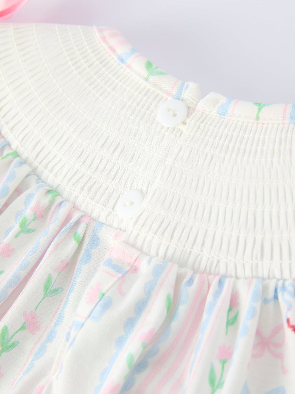 Girl Bow Stripe Smocked Dress